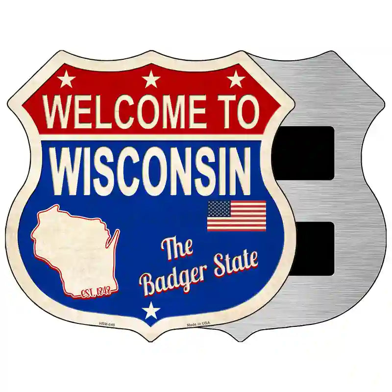 Wisconsin Established Novelty Metal Highway Shield Sign 5" (HSM)