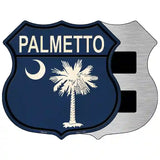 Palmetto South Carolina Flag Novelty Metal Highway Shield Sign 5" (HSM)