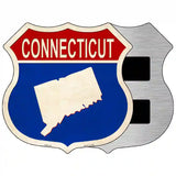 Connecticut Silhouette Novelty Metal Highway Shield Sign 5" (HSM)