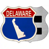 Delaware Silhouette Novelty Metal Highway Shield Sign 5" (HSM)