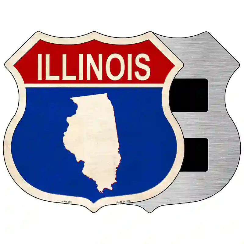 Illinois Silhouette Novelty Metal Highway Shield Sign 5" (HSM)