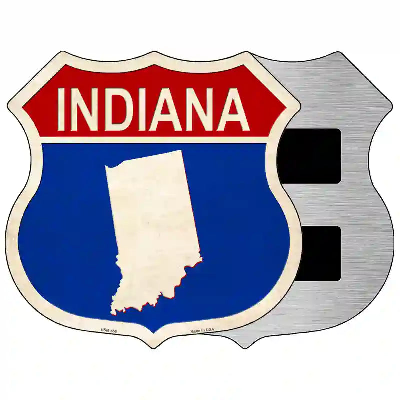 Indiana Silhouette Novelty Metal Highway Shield Sign 5" (HSM)