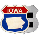 Iowa Silhouette Novelty Metal Highway Shield Sign 5" (HSM)