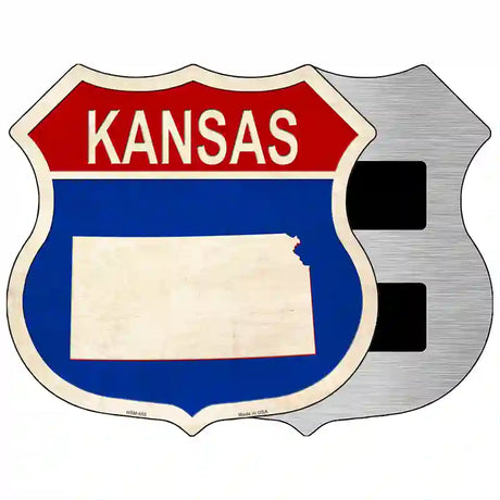 Kansas Silhouette Novelty Metal Highway Shield Sign 5" (HSM)