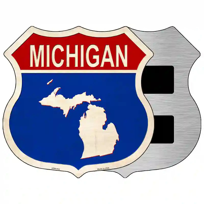 Michigan Silhouette Novelty Metal Highway Shield Sign 5" (HSM)