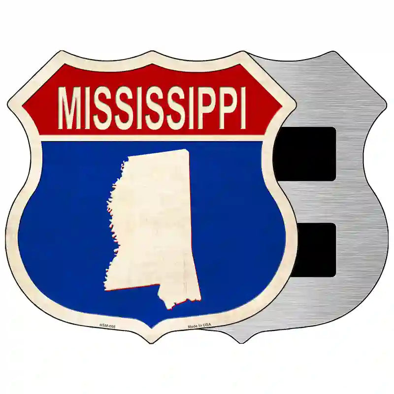 Mississippi Silhouette Novelty Metal Highway Shield Sign 5" (HSM)