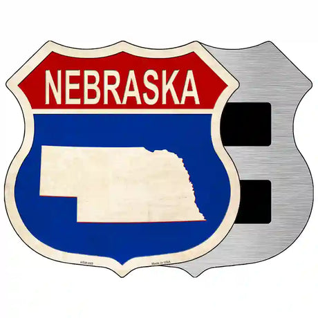 Nebraska Silhouette Novelty Metal Highway Shield Sign 5" (HSM)