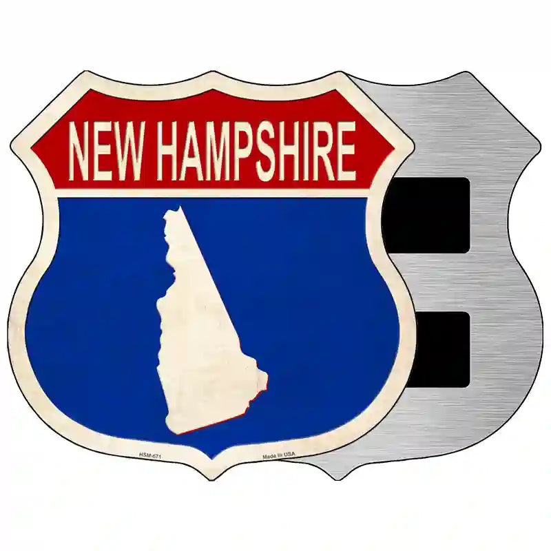 New Hampshire Silhouette Novelty Metal Highway Shield Sign 5" (HSM)