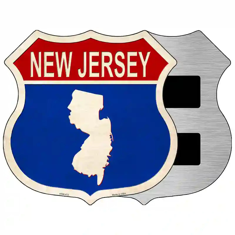 New Jersey Silhouette Novelty Metal Highway Shield Sign 5" (HSM)