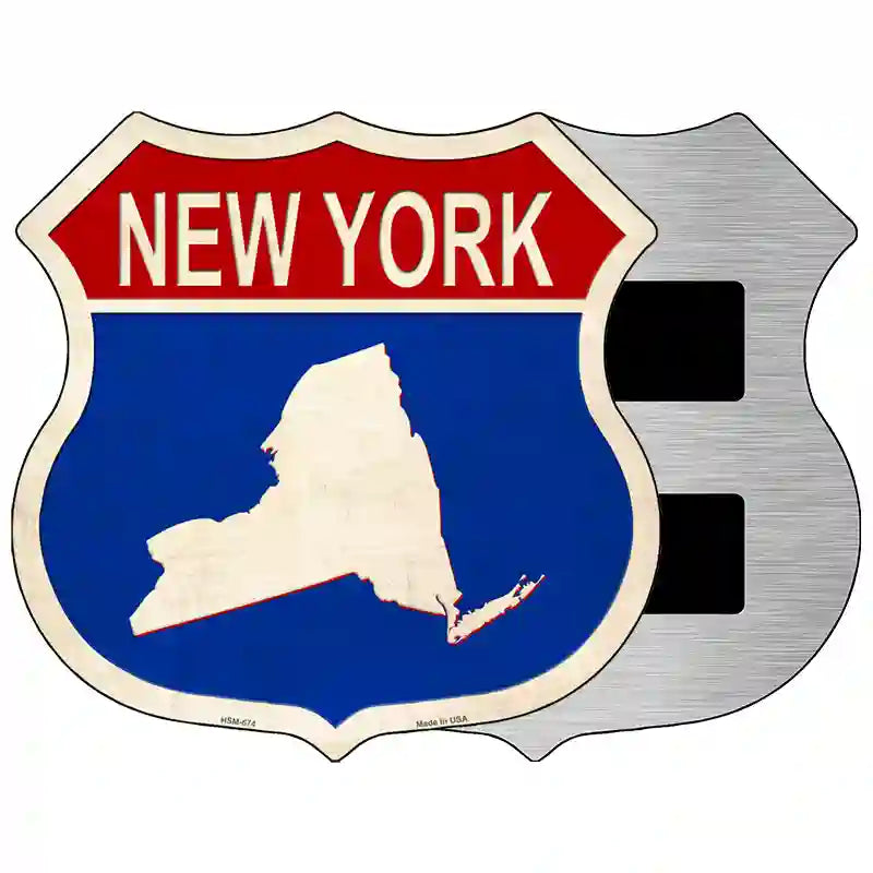 New York Silhouette Novelty Metal Highway Shield Sign 5" (HSM)