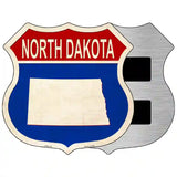 North Dakota Silhouette Novelty Metal Highway Shield Sign 5" (HSM)