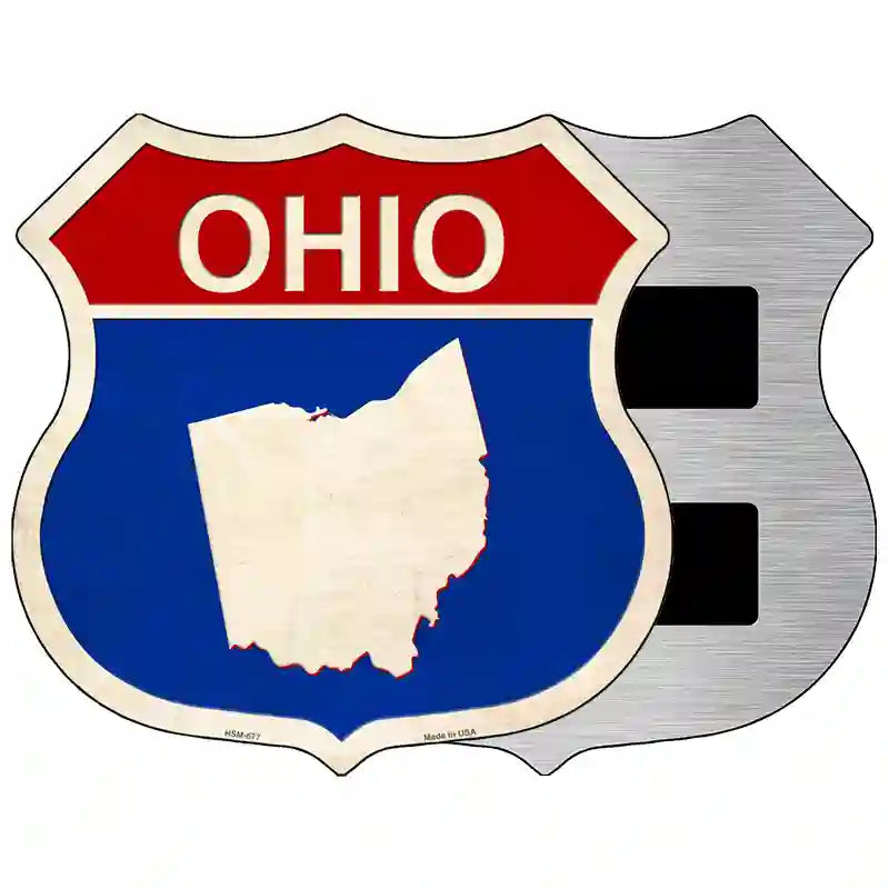 Ohio Silhouette Novelty Metal Highway Shield Sign 5" (HSM)