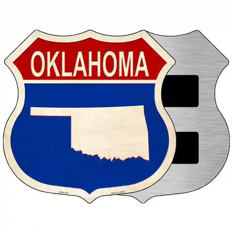 Oklahoma Silhouette Novelty Metal Highway Shield Sign 5" (HSM)