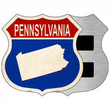 Pennsylvania Silhouette Novelty Metal Highway Shield Sign 5" (HSM)