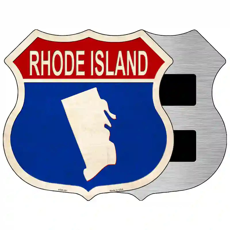 Rhode Island Silhouette Novelty Metal Highway Shield Sign 5" (HSM)