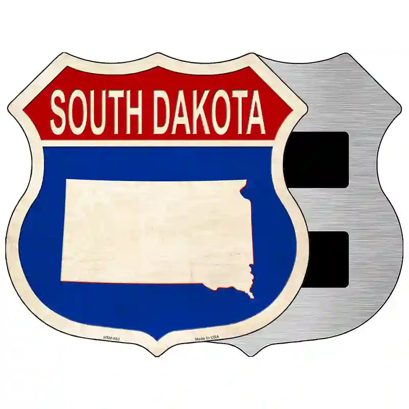 South Dakota Silhouette Novelty Metal Highway Shield Sign 5" (HSM)