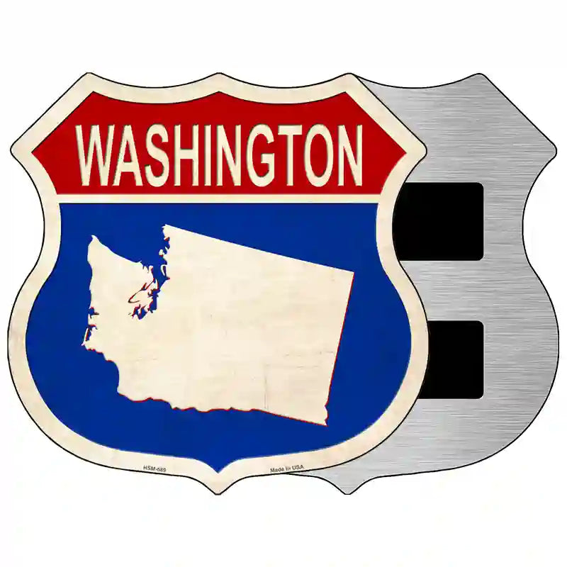 Washington Silhouette Novelty Metal Highway Shield Sign 5" (HSM)