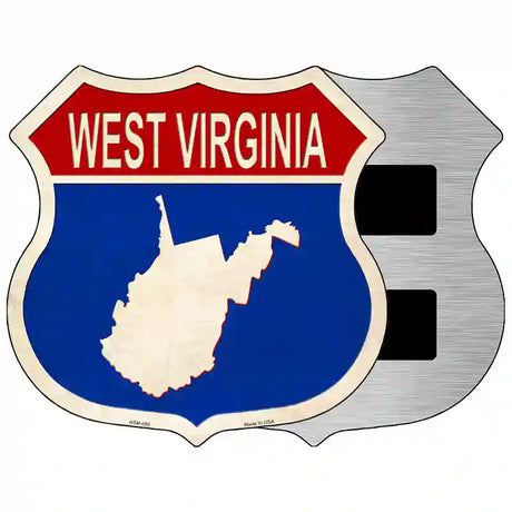 West Virginia Silhouette Novelty Metal Highway Shield Sign 5" (HSM)