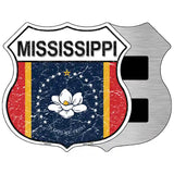 Mississippi Magnolia State Flag Novelty Metal Highway Shield Sign 5" (HSM)