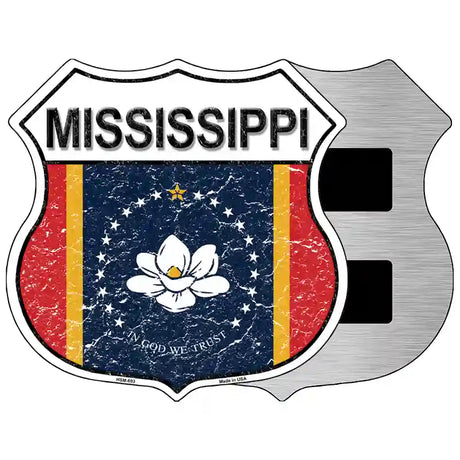 Mississippi Magnolia State Flag Novelty Metal Highway Shield Sign 5" (HSM)