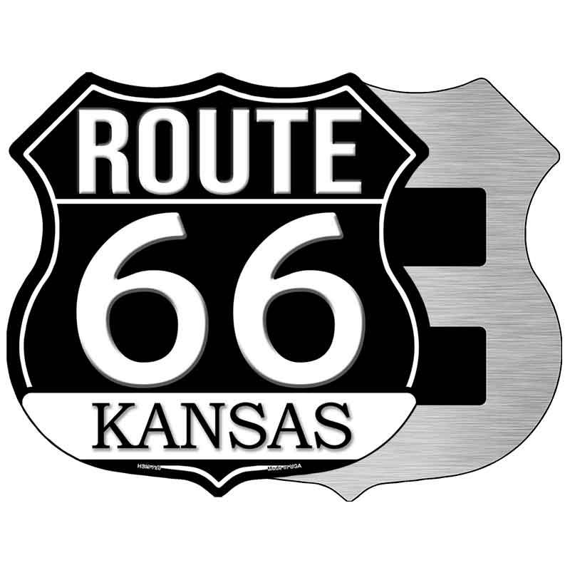 KS Route 66 Black Novelty Highway Shield Sign HS-726