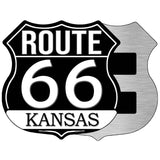 KS Route 66 Black Novelty Highway Shield Sign HS-726