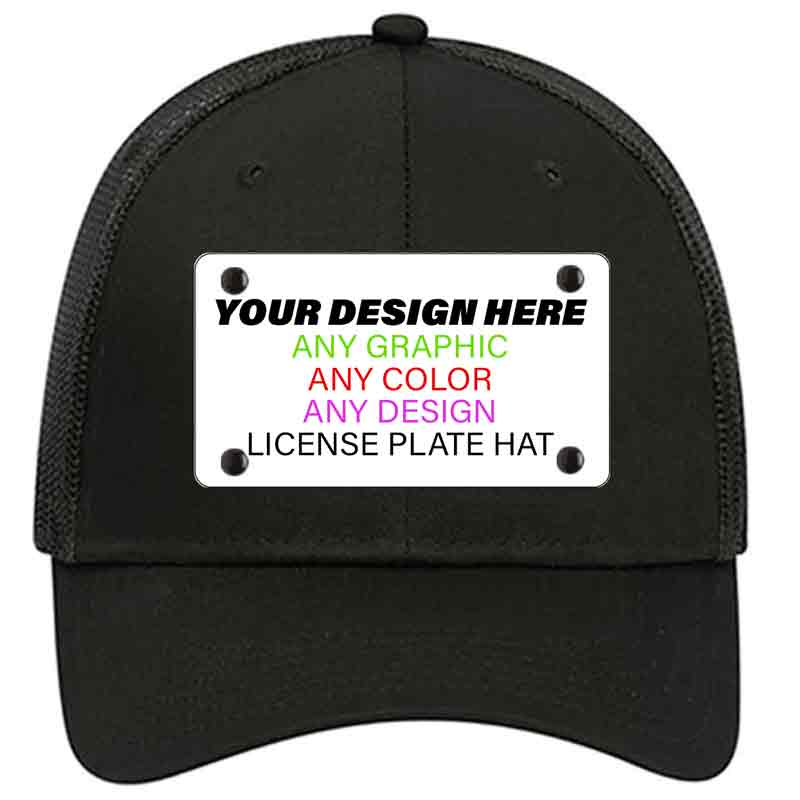 Black Trucker Mesh Mounted License Plate Hat