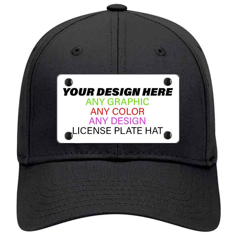 Black Cotton Mounted License Plate Hat