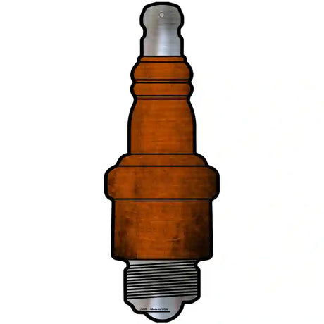 Orange Oil Rubbed Novelty Metal Spark Plug Sign J-007