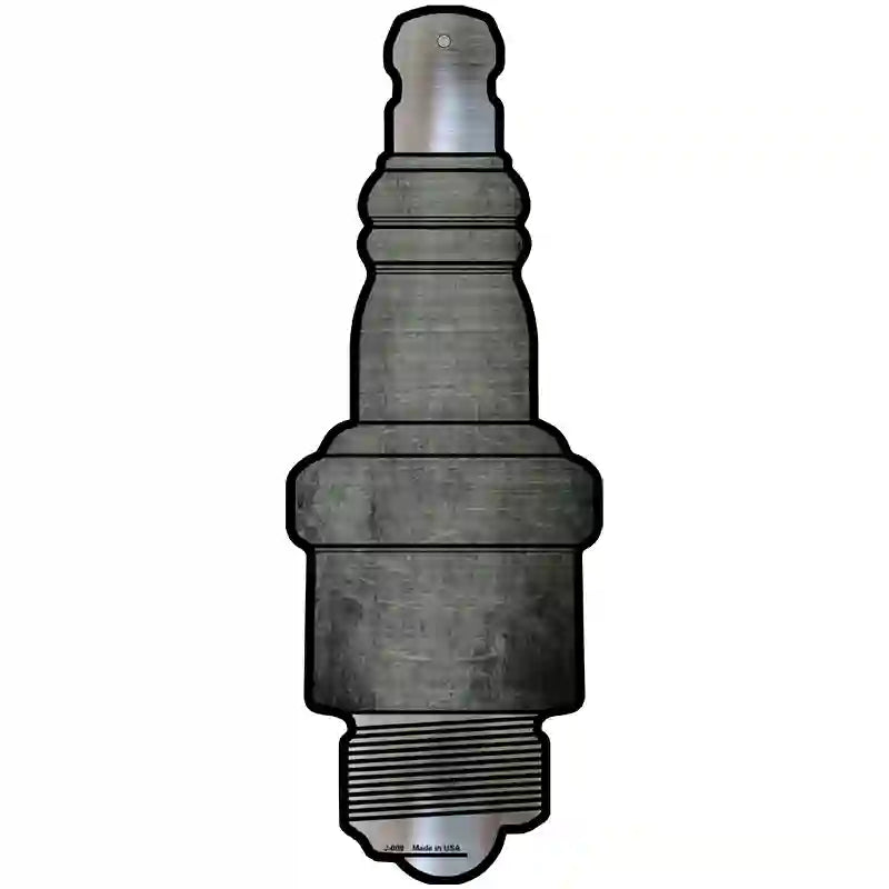 Gray Oil Rubbed Novelty Metal Spark Plug Sign J-009