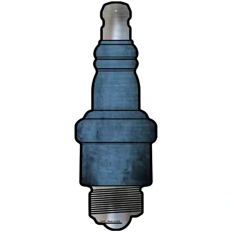 Light Blue Oil Rubbed Novelty Metal Spark Plug Sign J-012