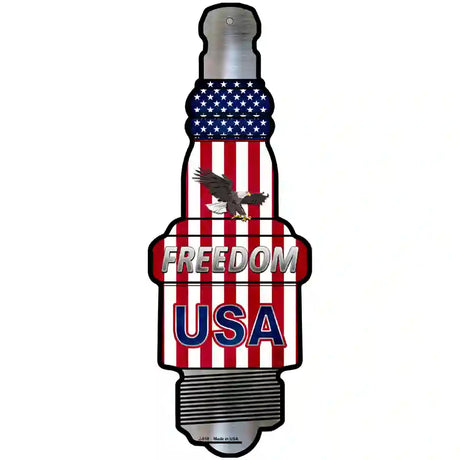 Freedom USA Novelty Metal Spark Plug Sign J-018