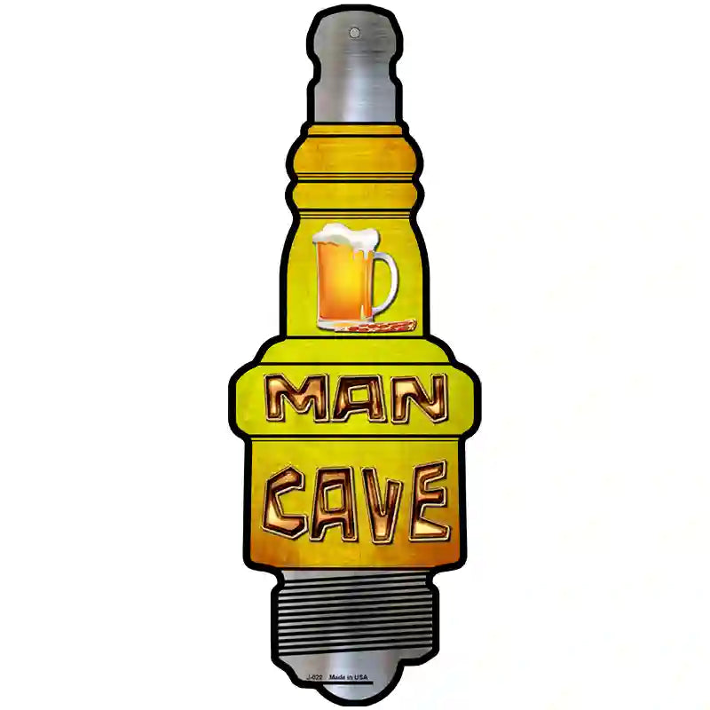 Man Cave Novelty Metal Spark Plug Sign J-022