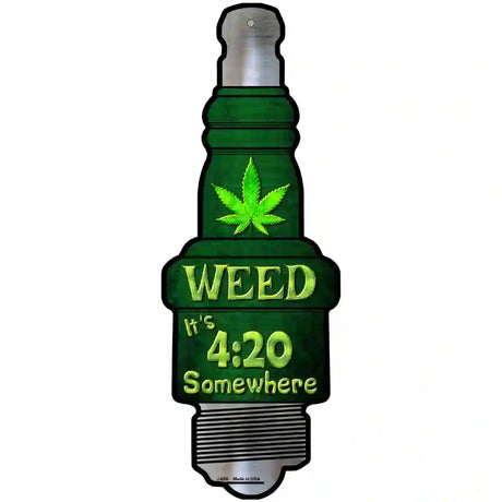 Weed Novelty Metal Spark Plug Sign J-028