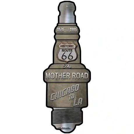 Route 66 Novelty Metal Spark Plug Sign J-030