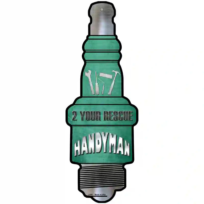 Handyman Novelty Metal Spark Plug Sign J-032