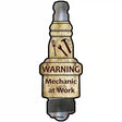 Mechanic At Work Novelty Metal Spark Plug Sign J-036