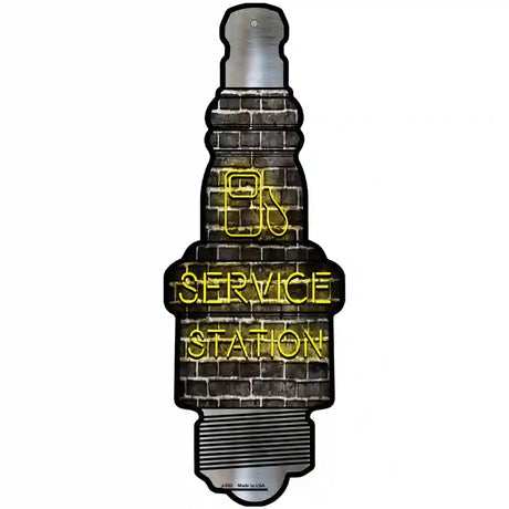 Service Station Novelty Metal Spark Plug Sign J-052