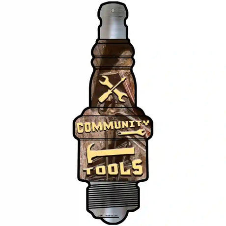 Community Tools Novelty Metal Spark Plug Sign J-067