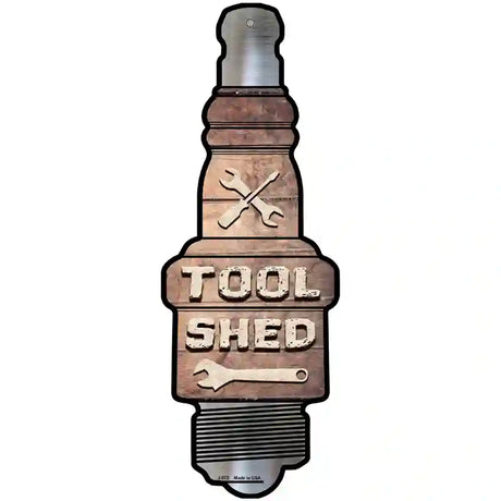 Tool Shed Novelty Metal Spark Plug Sign J-072