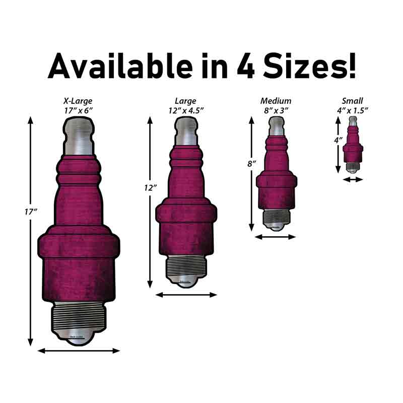 Spark Plug Sticker Decal Sizes