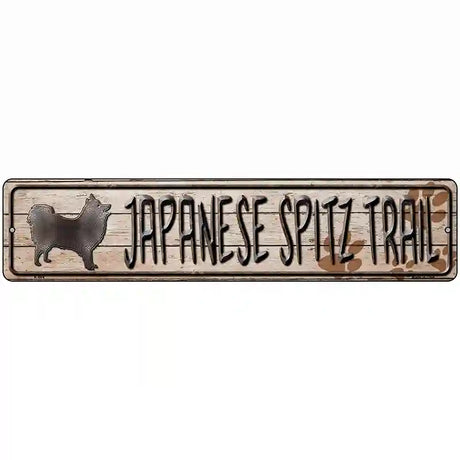 Japanese Spitz Trail Novelty Metal Street Sign 18" x 4" (K)