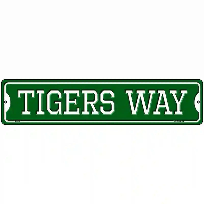 Tigers Way Novelty Metal Street Sign 18" x 4" (K)