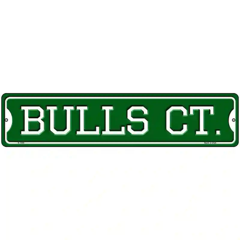 Bulls Ct Novelty Metal Street Sign 18" x 4" (K)