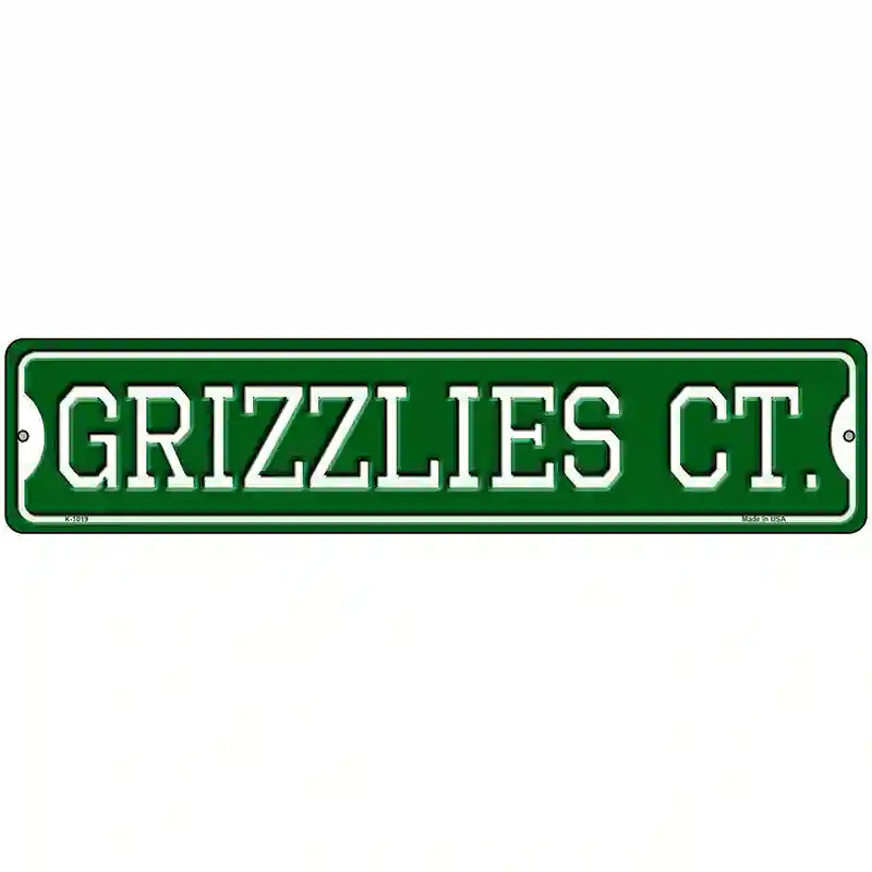 Grizzlies Ct Novelty Metal Street Sign 18" x 4" (K)