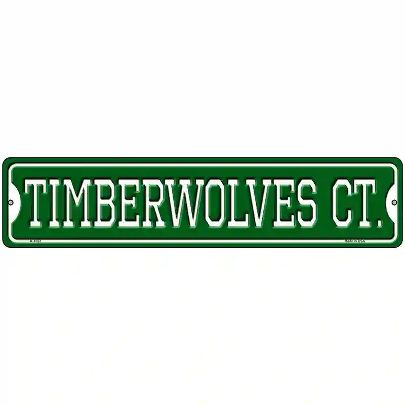 Timberwolves Ct Novelty Metal Street Sign 18" x 4" (K)