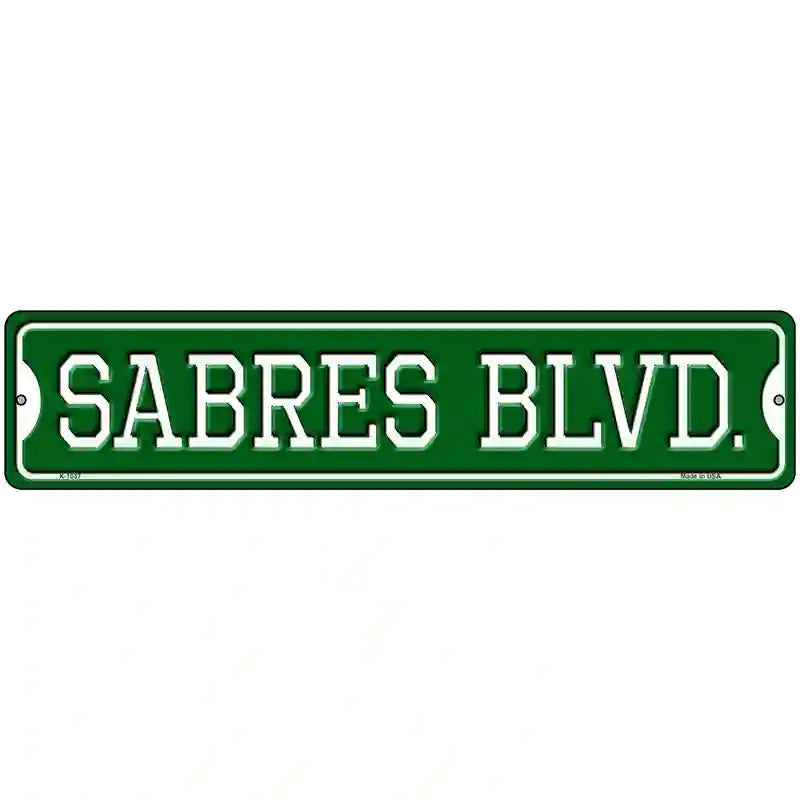 Sabres Blvd Novelty Metal Street Sign 18" x 4" (K)