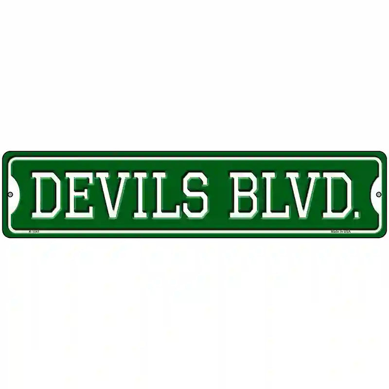 Devils Blvd Novelty Metal Street Sign 18" x 4" (K)