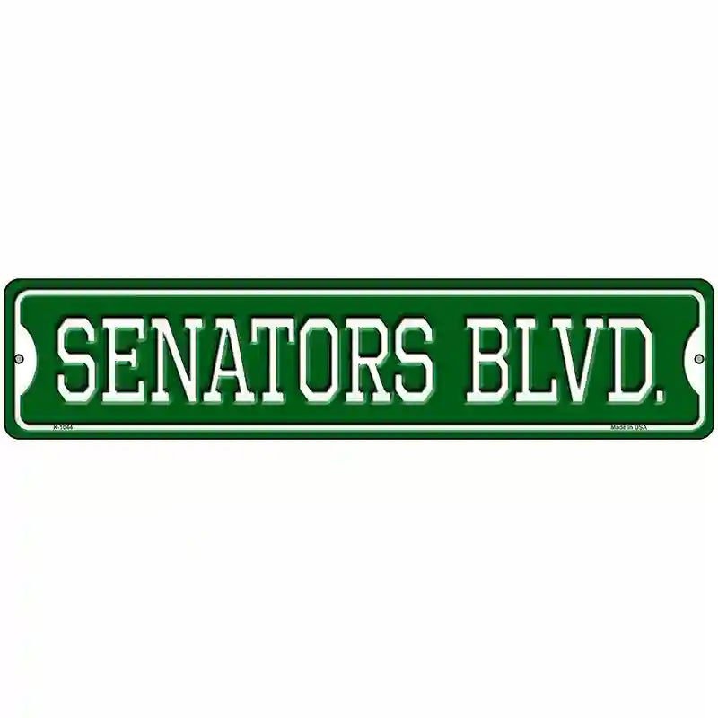 Senators Blvd Novelty Metal Street Sign 18" x 4" (K)