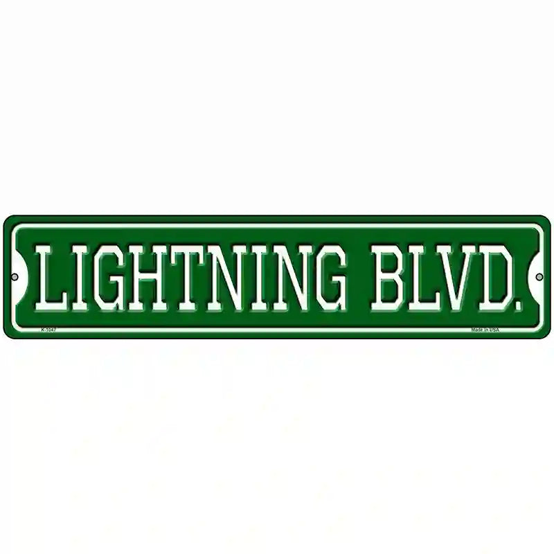 Lightning Blvd Novelty Metal Street Sign 18" x 4" (K)